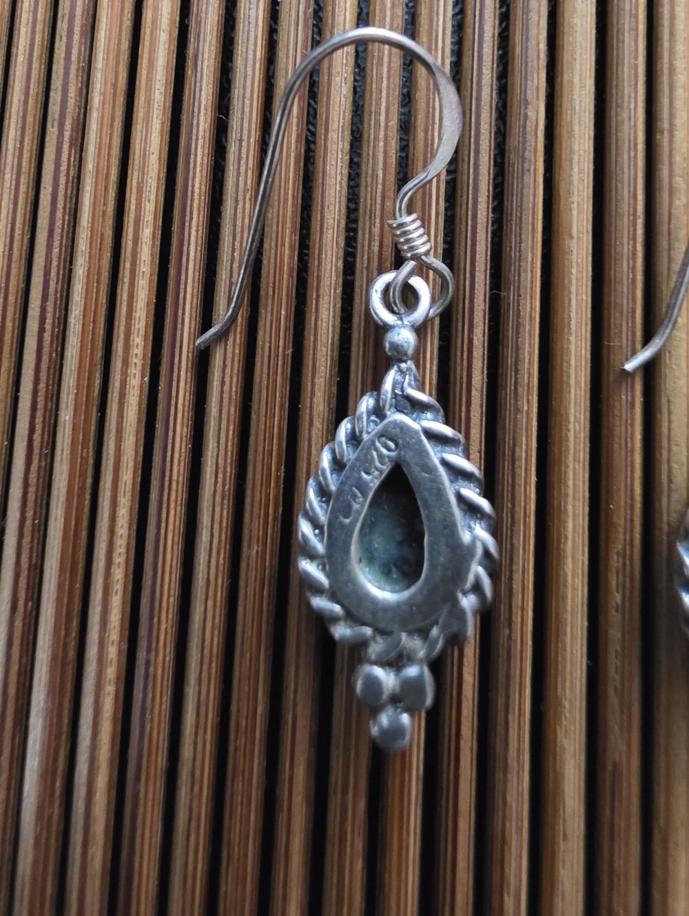 925 Silver Turquoise Dangle Earrings (Vintage) - Picture 6 of 11
